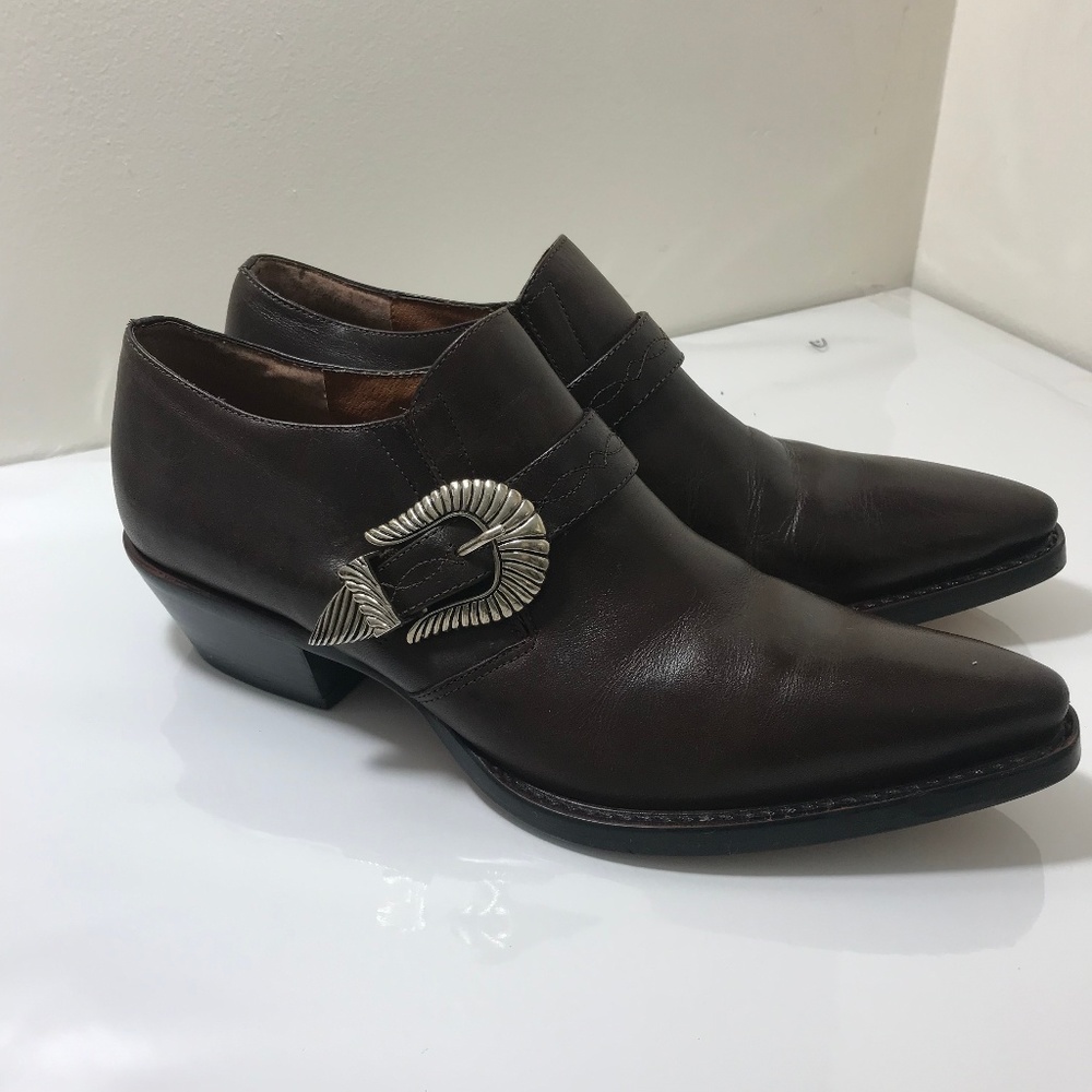 Nine West  Brown Leather Ankle Boots Shoes Sz 8.5M